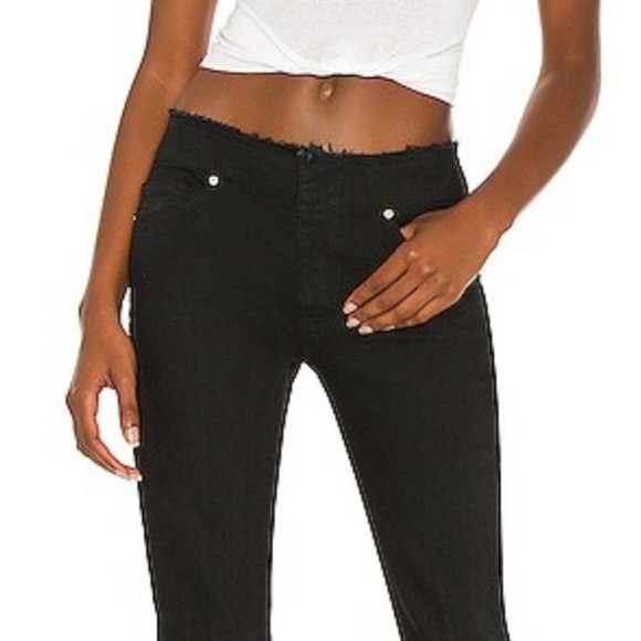 Frame Jeans Mini Boot Slit Film Noir Cut Off Waist Size 31 - Picture 15 of 16